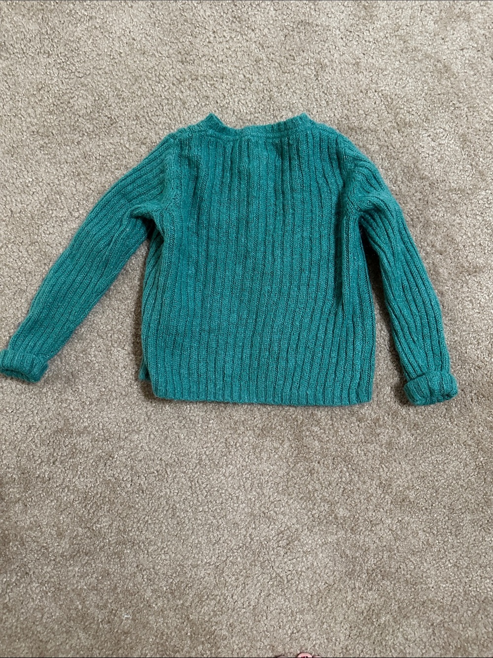 Mini Boden Teal Ribbed Button-Front Cardigan - Picture 3 of 3